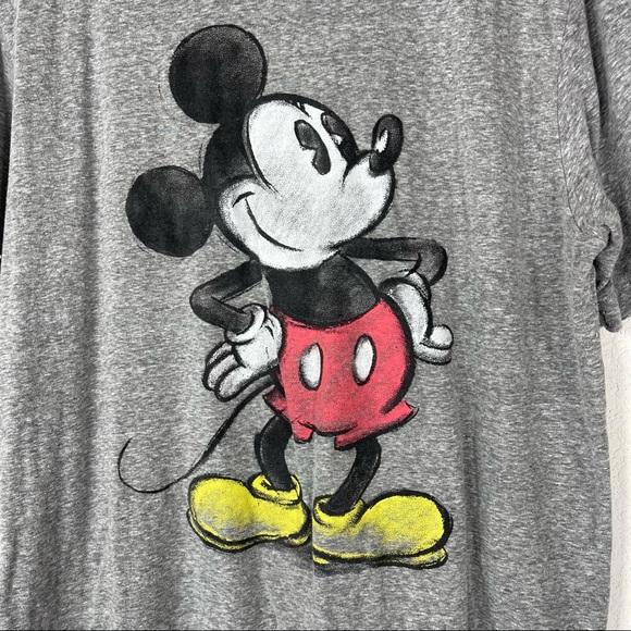 Disney Mickey Mouse short sleeve grey tee raglan size large - Picture 2 of 7